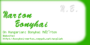 marton bonyhai business card